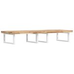 vidaXL Étagère de vasque murale acier et bois massif d'acacia