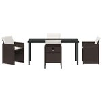 vidaXL Ensemble de salle à manger pour jardin 5 Pièces Marron Poly rotin