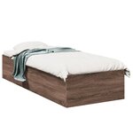 vidaXL Cadre de lit chêne marron 90x200 cm bois d'ingénierie