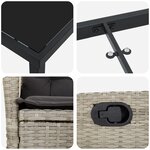 vidaXL Ensemble de salle à manger de jardin de 7 pièces avec coussins Gris clair Poly Rattan