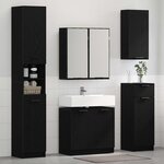 vidaXL Ensemble de mobilier de salle de bain 3 Pièces Chêne noir