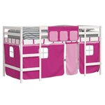 vidaXL Lit mezzanine enfants avec rideaux sans matelas rose 80x200cm