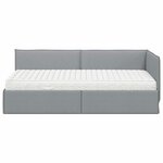 vidaXL Cadre de lit d'angle avec matelas 2 Pièces Gris clair Velours