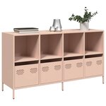 vidaXL Buffet rose 135x39x73 5 cm acier laminé à froid