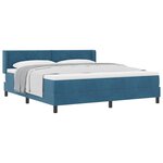 vidaXL Lit à ressorts avec matelas Bleu foncé 200 x 180 cm Polyester
