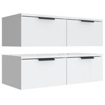 vidaXL Armoires murales 2 Pièces blanc 68x30x20 cm Bois d'ingénierie