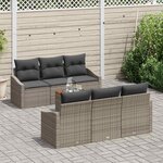 vidaXL Ensemble de canapé de jardin 7 Pièces Gris