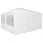 vidaXL Tente de fête 400 x 400 x 266 cm Blanc Polyéthylène