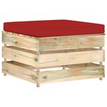 Vidaxl salon de jardin 4 pièces avec coussins bois imprégné de vert