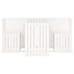 vidaXL Set de balcon 2 places blanc bois de pin massif