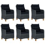 vidaXL Ensemble à manger d'extérieur 7Pièces et coussins résine tressée
