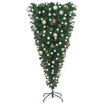 vidaXL Arbre de Noël artificiel renversé pré-éclairé et boules 120 cm