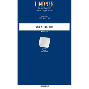 Bandes double soudure 265 x 155 mm pour blocs  carnets de timbres. Fond - Transparent