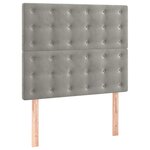 vidaXL Sommier à lattes de lit et matelas et LED Gris clair 90x190 cm