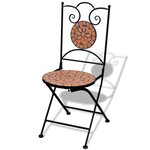 vidaXL Chaises pliables de bistro 2 Pièces Céramique Terre cuite