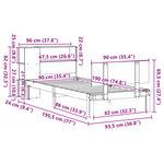 vidaXL Lit bibliothèque sans matelas 90x190 cm bois de pin massif