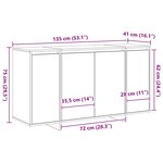 vidaXL Buffet gris Gris sonoma Bois d'ingénierie 135 x 41 x 75 cm