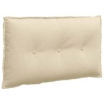 vidaXL Coussin de Dos Crème 80 x 19 x 50 cm tissu