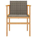 vidaXL Chaises de jardin lot de 2 gris résine tressée et bois massif