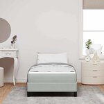 vidaXL Lit boxspring avec matelas Gris clair 90 x 190 cm Velours