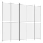 vidaXL Cloison de séparation 5 panneaux Blanc 250x220 cm Tissu