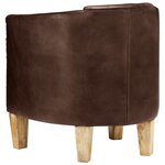 vidaXL Fauteuil cabriolet marron clair cuir véritable