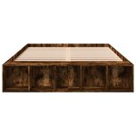 vidaXL Cadre de lit chêne fumé 140x200 cm bois d'ingénierie