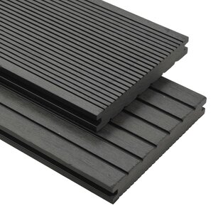 vidaXL Panneaux de terrasse WPC solides et accessoires 15 m² 4 m Gris