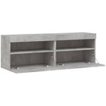 vidaXL Meubles TV muraux et lumières LED 2Pièces gris béton 60x30x40 cm
