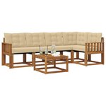 vidaXL Ensemble de canapés d'extérieur 6 Pièces Naturel et Beige