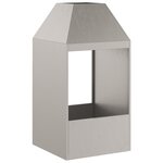 Brasero vidaXL 50x50x100 cm en acier résistant aux intempéries