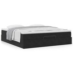 VidaXL Cadre de lit ottoman avec matelas noir 160x200 cm velours