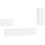 vidaXL Ensemble de meubles TV 4 Pièces Blanc Bois d'ingénierie