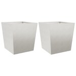 vidaXL Jardinières 2 Pièces 50x50x50 cm acier inoxydable