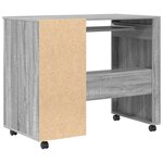 vidaXL Bureau d'ordinateur gris Gris sonoma Bois d'ingénierie Moyen