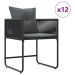 vidaXL Ensemble de salle à manger pour jardin 13 Pièces Noir Acier