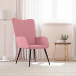 vidaXL Chaise de relaxation Rose Velours