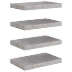 vidaXL Étagères murales flottantes 4 Pièces gris béton 40x23x3 8 cm MDF