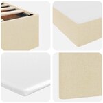 vidaXL Lit de Rangement avec tête de lit Crème 180 x 200 cm Tissu