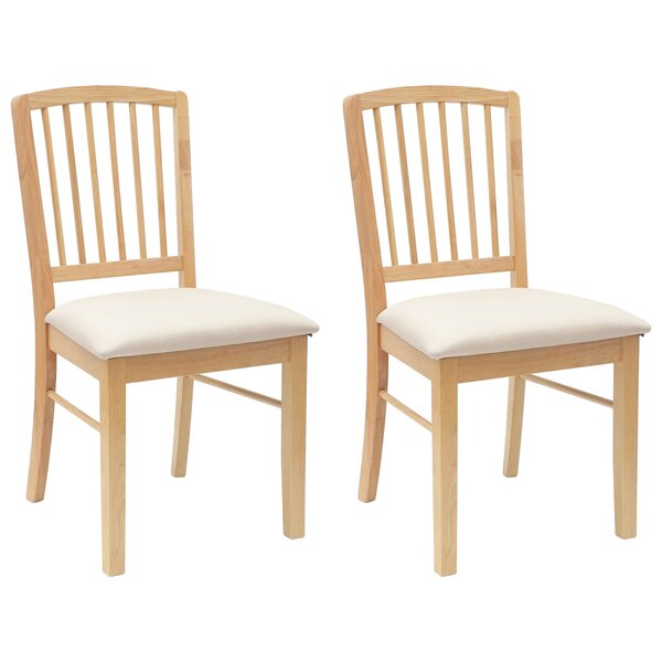 vidaXL Chaises de salle à manger 2 pc Bois de Caoutchouc Massif