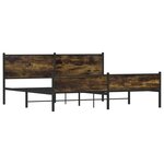 vidaXL Cadre de lit en métal sans matelas chêne fumé 200x200 cm
