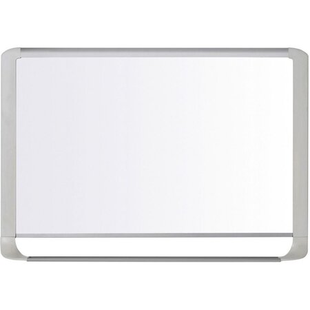 Tableau blanc magnétique MasterVision, acier laqué, surface brillante blanche, cadre gris clair, 1 200 x 900 mm