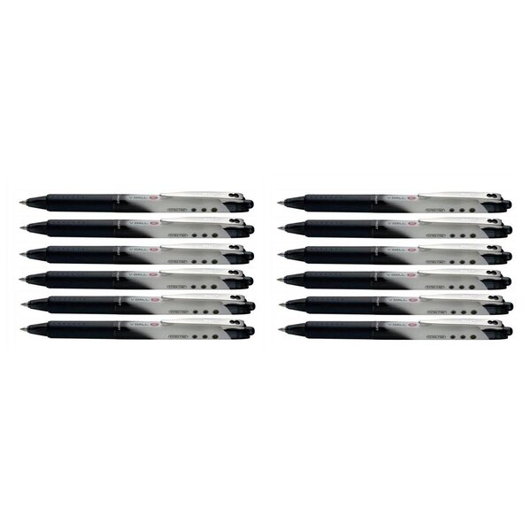 Stylo Roller Encre Liquide V-BALL 5 RT Pointe Fine Noir x 12 PILOT