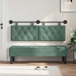 vidaXL Tête de lit suspendue Avec lumière LED Vert Mer Velours