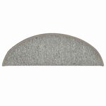 vidaXL Tapis d'escalier 30 pièces 56 x 17 x 3 cm Gris clair Demi-rond