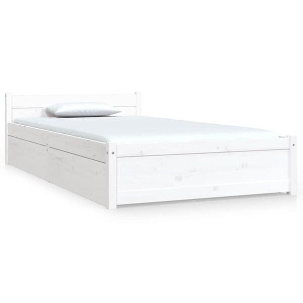 vidaXL Cadre de lit sans matelas avec tiroirs blanc 90x200 cm
