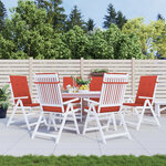 vidaXL Coussins de chaise à dossier haut lot de 6 rouge mélangé tissu