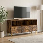 vidaXL Meuble TV 102 x 34 5 x 50 cm Chêne fumé Bois d'ingénierie
