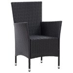 vidaXL Salon de jardin 5 Pièces avec coussins résine tressée noir