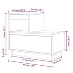 vidaXL Tables de chevet 2Pièces Marron miel 60x34x51cm Bois de pin massif